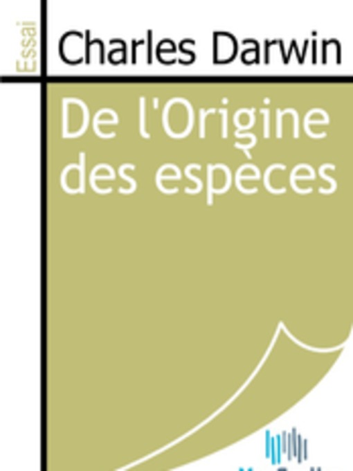 Title details for De l'Origine des espèces by Charles Darwin - Available